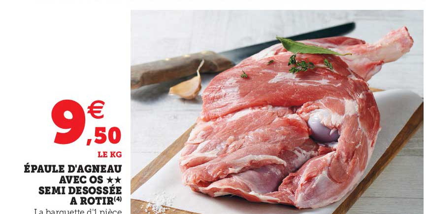 épaule d'agneau avec os semi désossée à rôtir