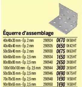 équerre D’assemblage