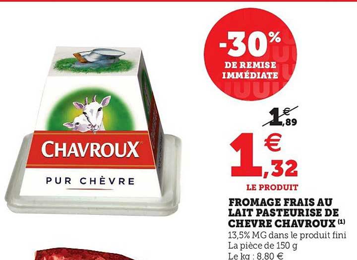 Fromage Frais Au Lait Pasteurisé De Chèvre Chavroux