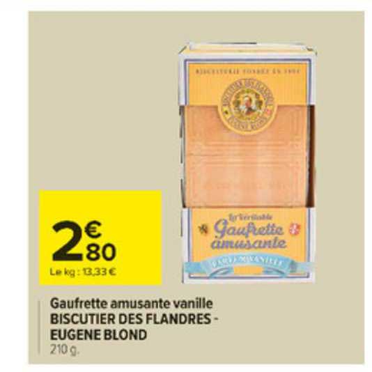 gaufrette amusante vanille biscuitier des flandres - eugène blond