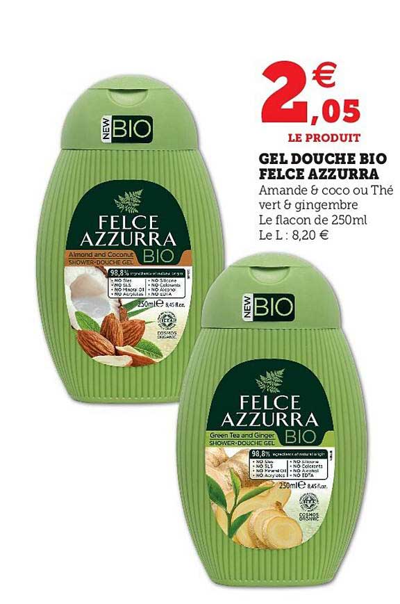 gel douche bio felce azzurra