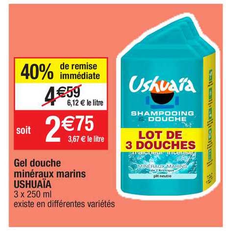 gel douche minéraux marins ushuaïa