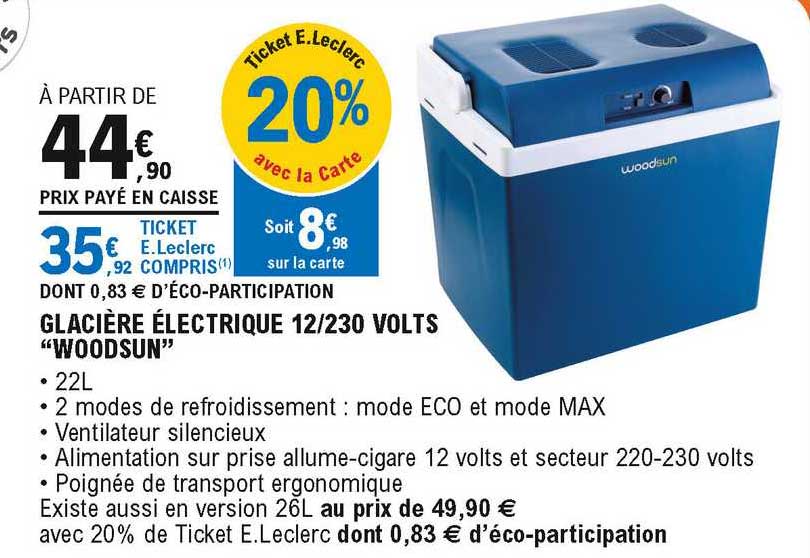 glacière électrique 12 230 volts "woodsun"