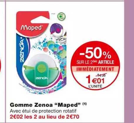 gomme zenoa "maped" -50% sur le 2ème article immédiatement