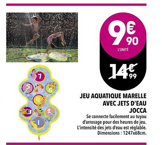 jeu aquatique marelle avec jets d'eau jocca
