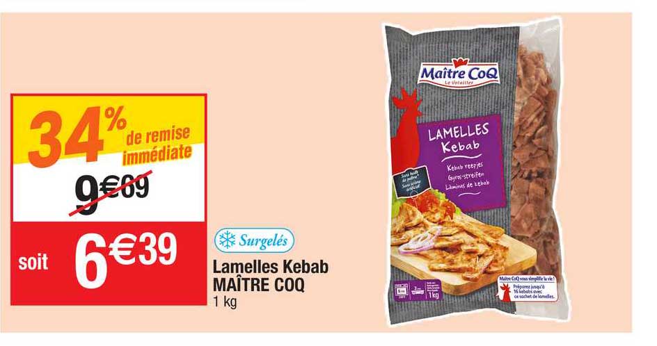 lamelles kebab maître coq