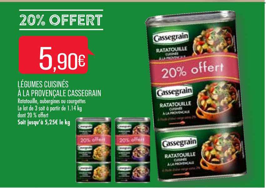 Légume Cuisinés à La Provençale Cassegrain