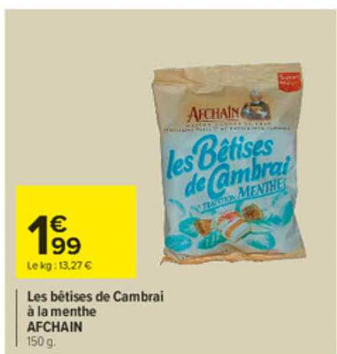 les bêtises de cambrai à la menthe afchain