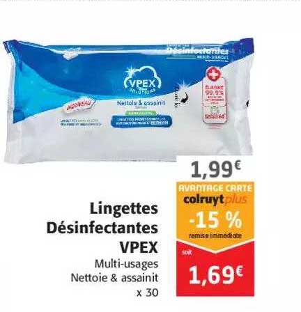 lingettes désinfectantes vpex