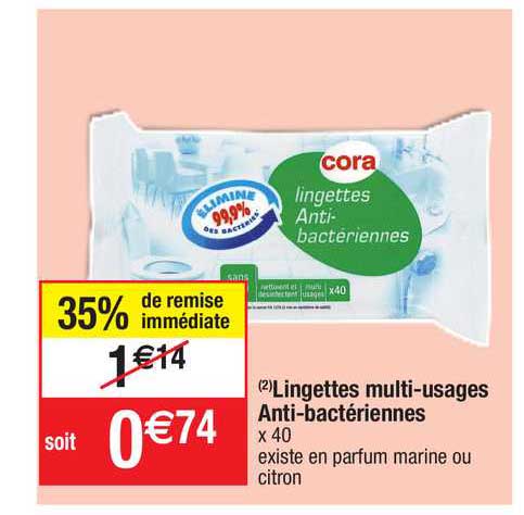 lingettes multi-usages anti-bactériennes