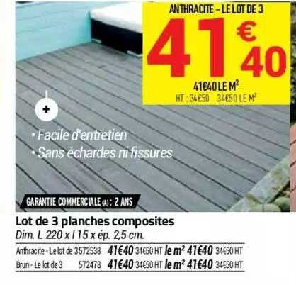 lot de 3 planches composites