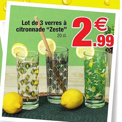 lot de 3 verres à citronnade "zeste"