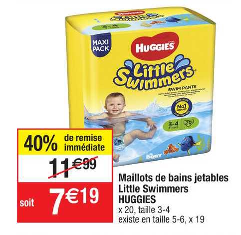 maillots de bains jetables little swimmers huggies