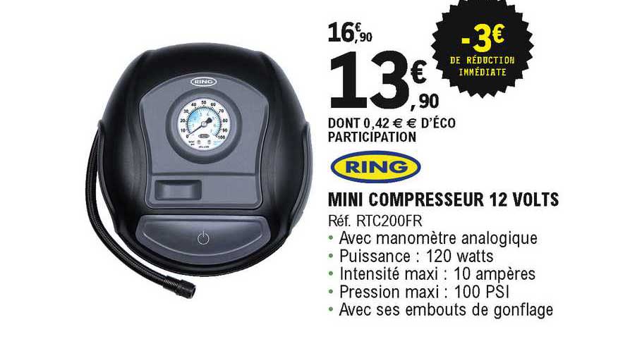 mini compresseur 12 volts ring