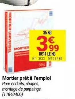 mortier prêt à l'emploi