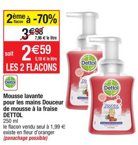 mousse lavante pour les mains douceur de mousse à la fraise dettol