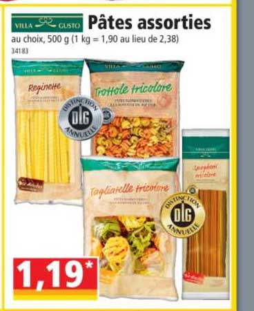 Pâtes Assorties Villa Gusto