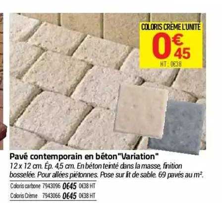 pavé contemporain en béton "variation"