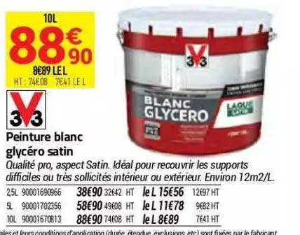 Peinture Blanc Glycéro Satin V33