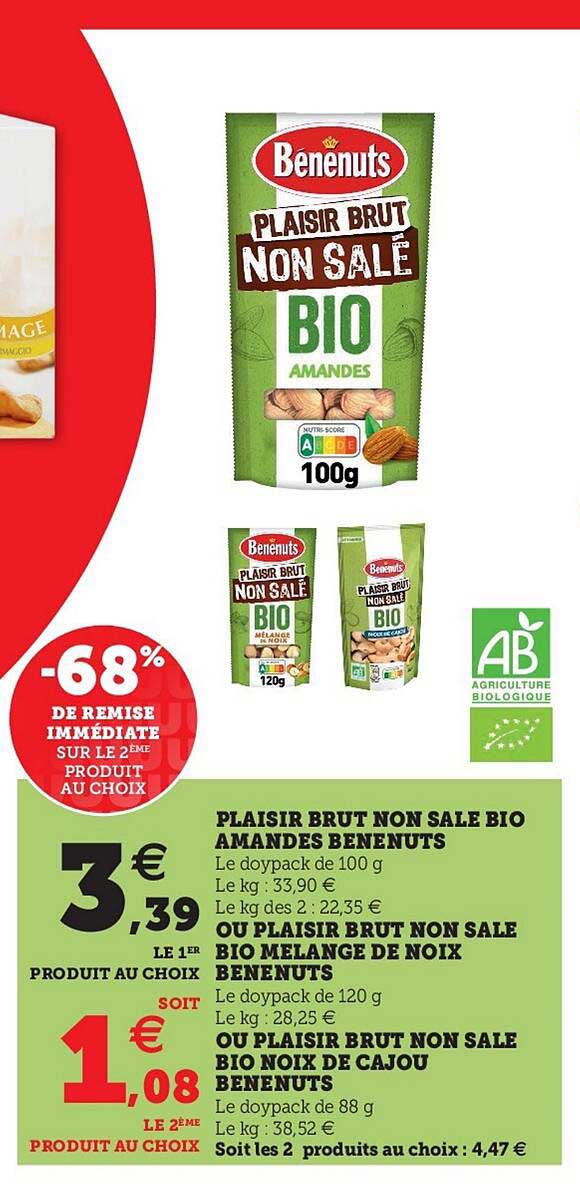 plaisir brut non salé bio amandes bénénuts ou plaisir brut non salé bio mélange de noix bénénuts ou plaisir brut non salé bio noix de cajou bénénuts