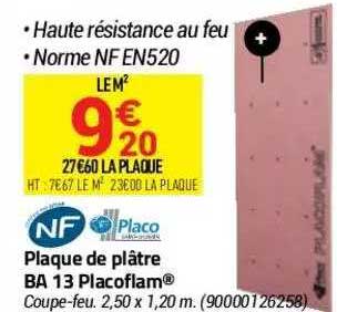 plaque de plâtre ba 13 placoflam placo