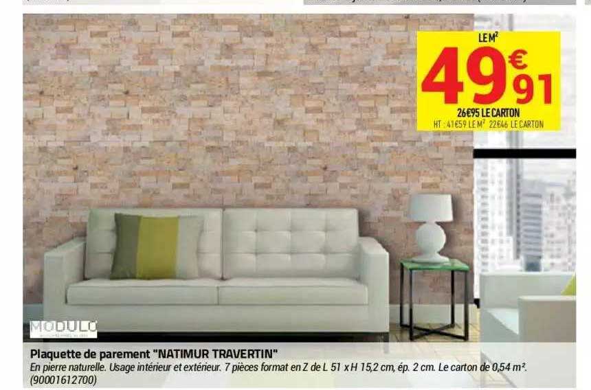 plaquette de parement "natimur travertin"