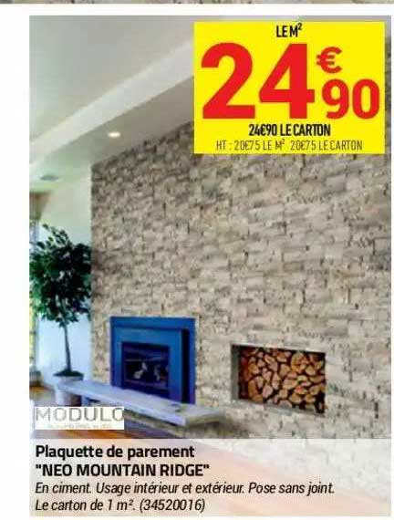 plaquette de parement "neo moutanin ridge" modulo