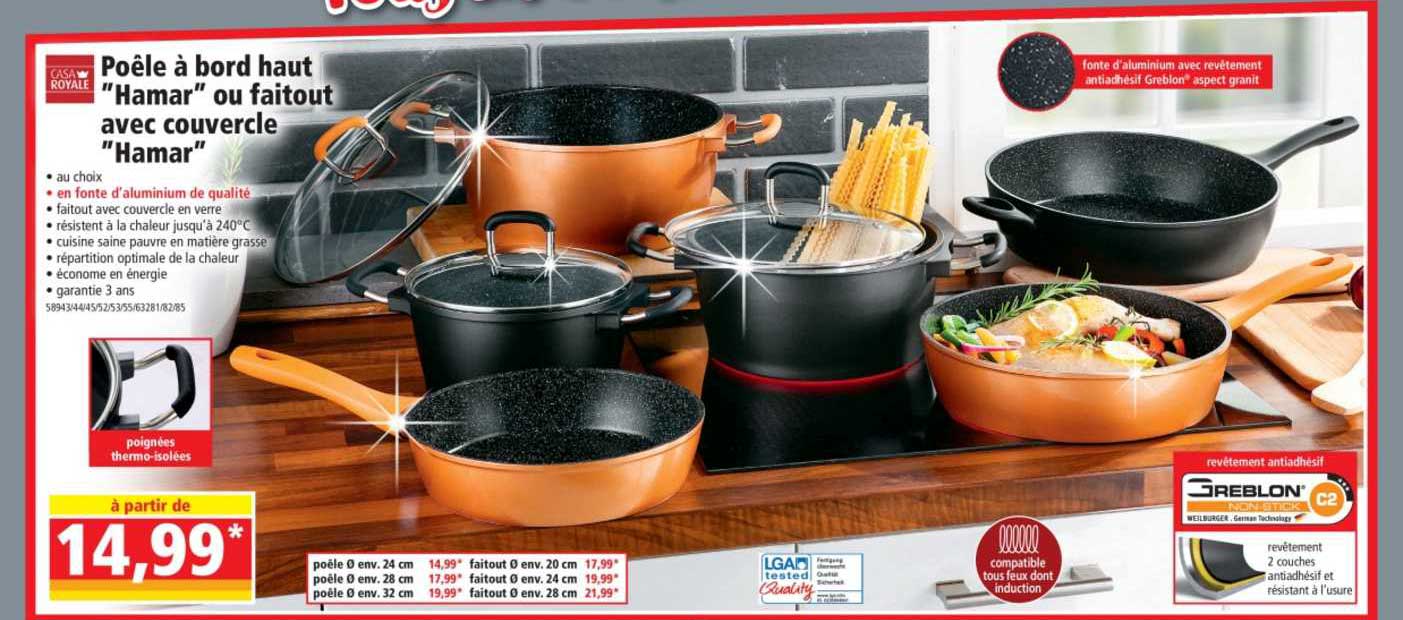poêle à bord haut hamar ou faitout avec couvercle hamar casa royale