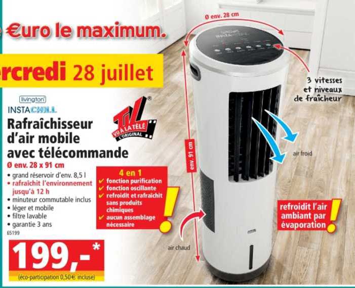 rafraîchisseur d'air mobile avec télécommande