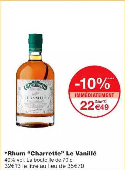 rhum "charrette" le vanillé -10% immédiatement
