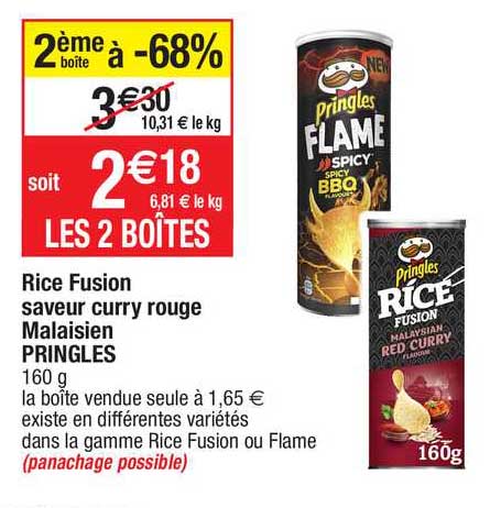 rice fusion saveur curry rouge malaisien pringles