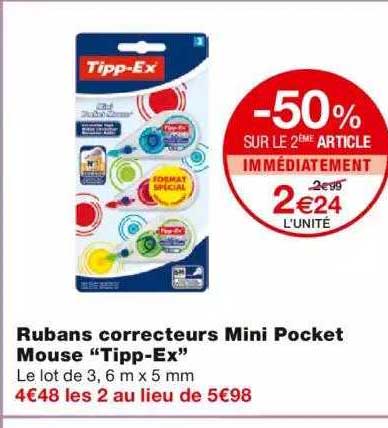 rubans correcteurs mini pocket mouse "tipp-ex" -50% sur le 2ème article immédiatement