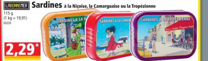 sardines à la niçoise la camarguaise ou la tropézienne la bonne mer
