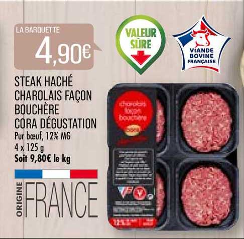 steak haché charolais façon bouchère cora dégustation