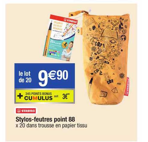 stylos-feutres point 88 stabilo
