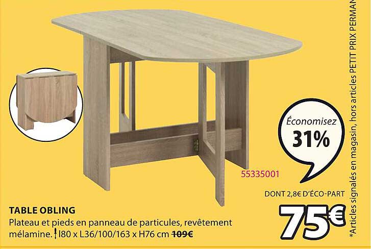 table obling