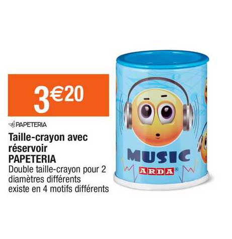 taille-crayon avec réservoir papeteria