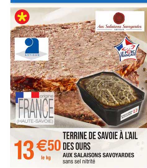 terrine de savoie à l'ail des ours aux salaisons savoyardes