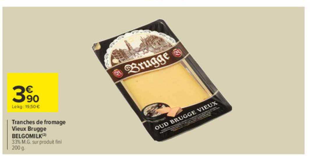 tranches de  fromage vieux brugge belgomilk