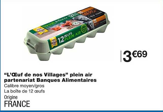 "l'œuf de nos villages" plein air partenariat banques alimentaires