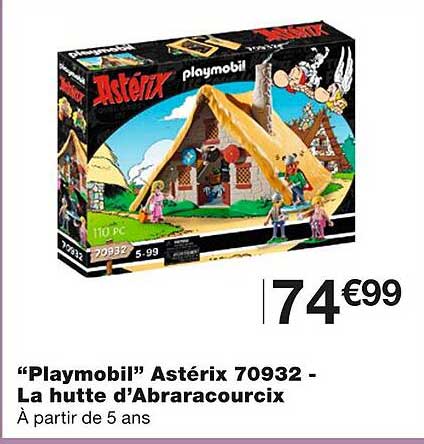 "playmobil" astérix 70932 - la hutte d'abraracourcix