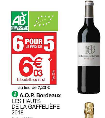 a.o.p. bordeaux les hauts de la gaffelière 2018