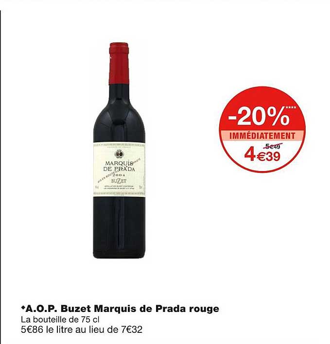 a.o.p. buzet marquis de prada rouge