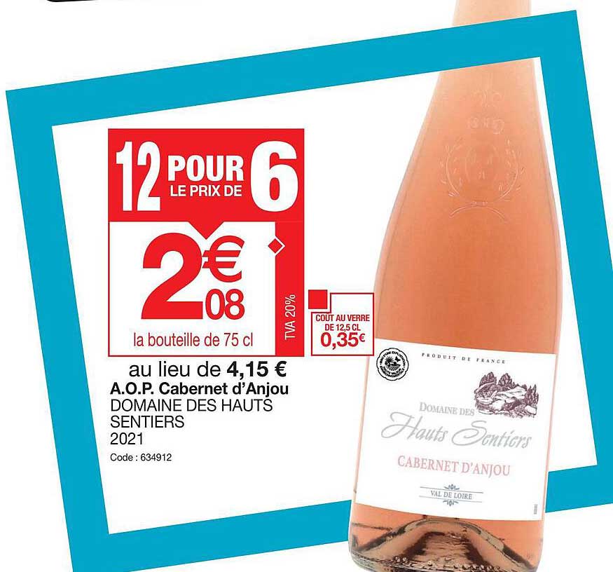 a.o.p. cabernet d'anjou domaine des hauts sentiers 2021