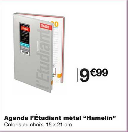 agenda l'étudiant métal "hamelin"