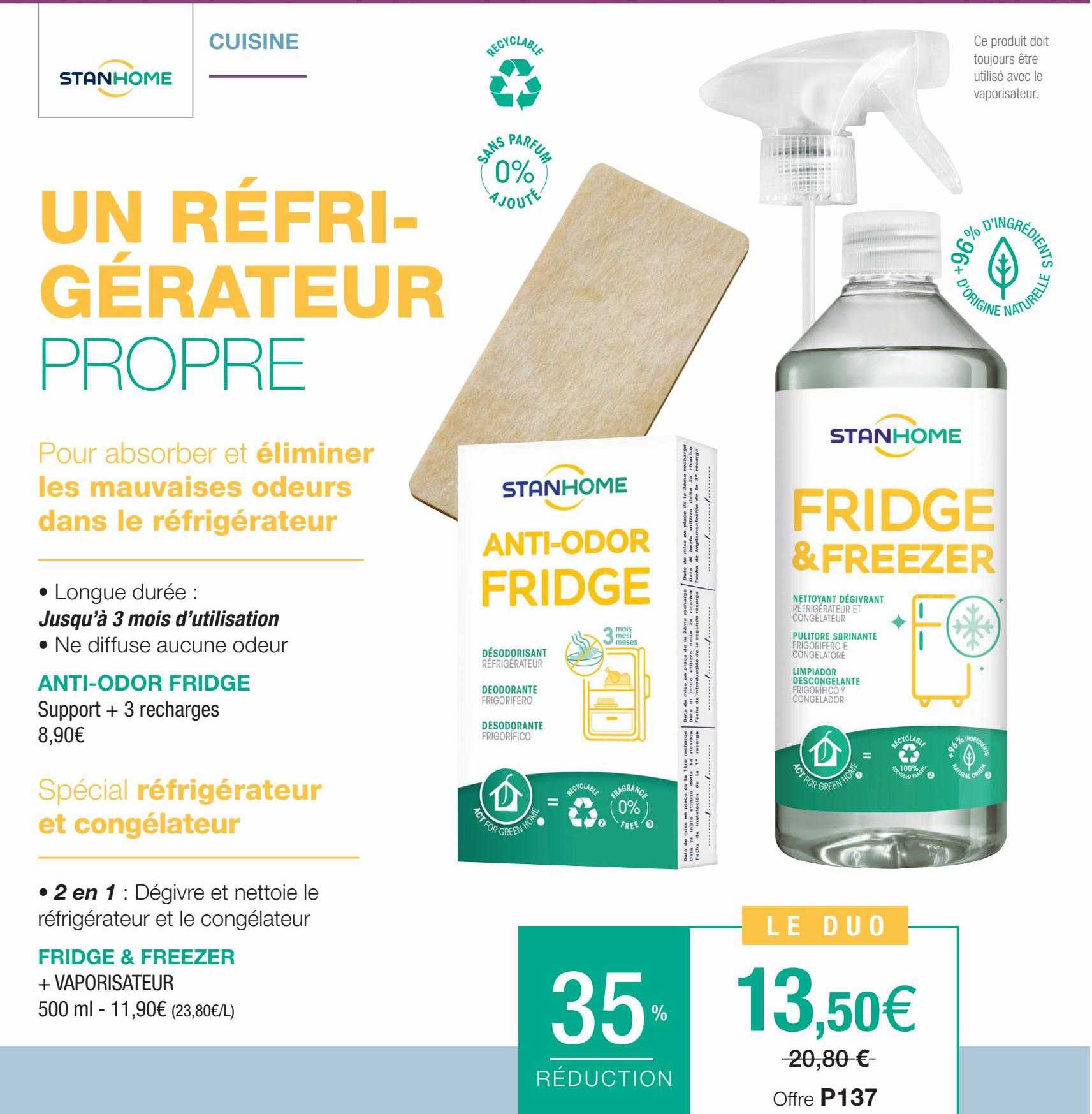 anti-odor fridge, fridge & freezer