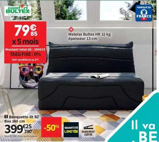banquette-lit bz box 140 cm
