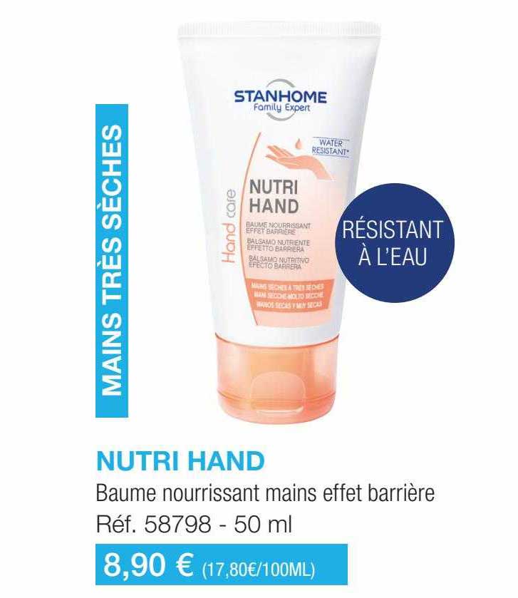 baume nourrissant mains effet barrière nutri hand