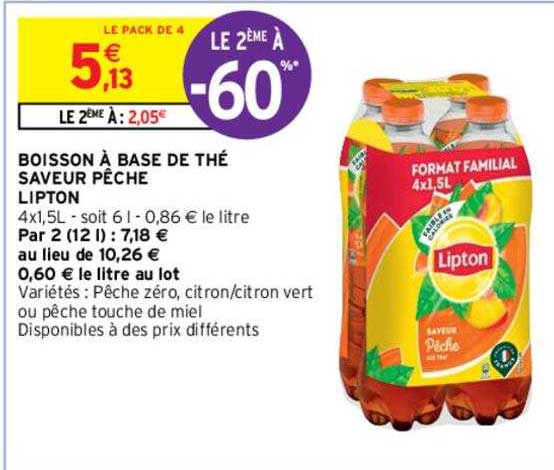 Boisson à Base De Thé Saveur Pêche Lipton