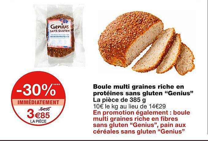 boule multi graines riche en protéines sans gluten "genius"